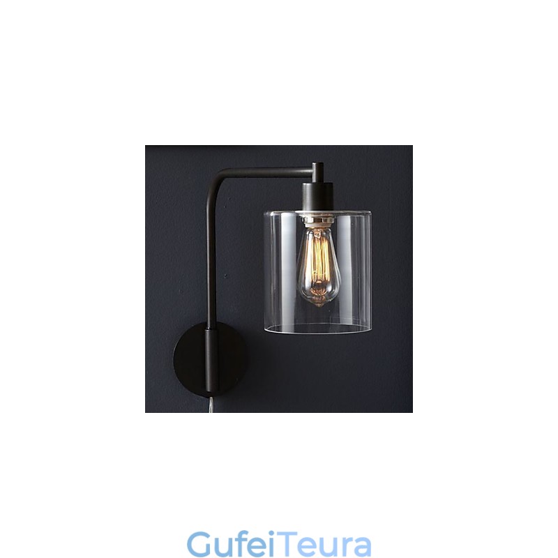 פנס קיר מודרני עם גוון תוף זכוכית