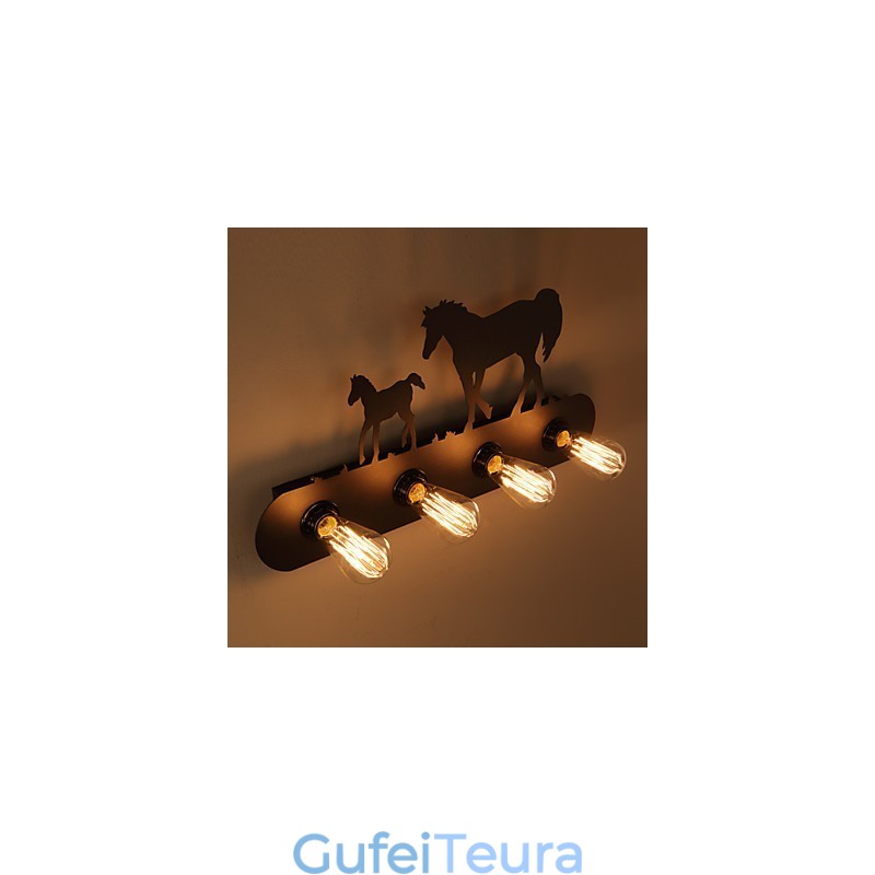 אמריקן וילג' פסטורלי LOFT בסגנון חדר שינה מעבר ברזל רטרו מנורות קיר סוס בר משלוח חינם