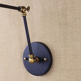 פמוטי קיר אורות נדנדה קריאה אורות קיר מיני סטייל כפרי לודג' מתכת