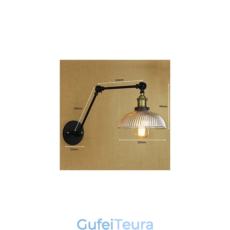 פמוטי קיר אורות נדנדה קריאה אורות קיר מיני סטייל כפרי לודג' מתכת