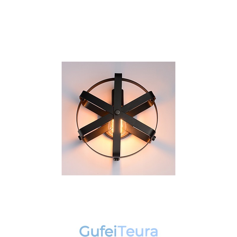 חדש בסגנון וינטג' תעשייתי עגול פמוט קיר מרפסת כניסה לופט מסדרון חדר שינה מנורת קיר