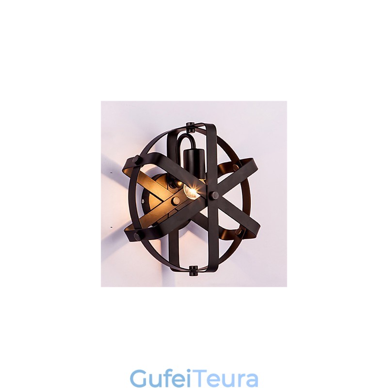 חדש בסגנון וינטג' תעשייתי עגול פמוט קיר מרפסת כניסה לופט מסדרון חדר שינה מנורת קיר