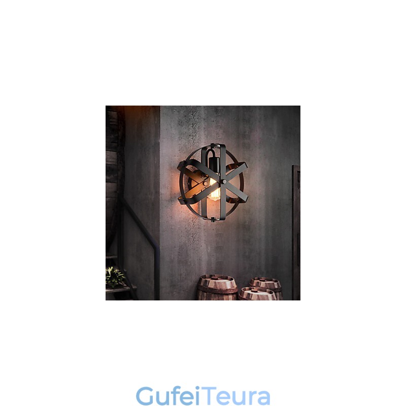 חדש בסגנון וינטג' תעשייתי עגול פמוט קיר מרפסת כניסה לופט מסדרון חדר שינה מנורת קיר