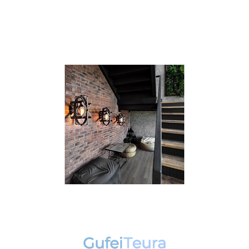 חדש בסגנון וינטג' תעשייתי עגול פמוט קיר מרפסת כניסה לופט מסדרון חדר שינה מנורת קיר