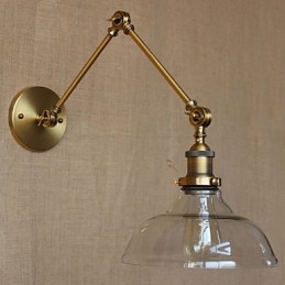 מנורת מעצבים בסגנון LOFT מודרנית זכוכית ברונזה בית קפה מנורת קיר דקורטיבית