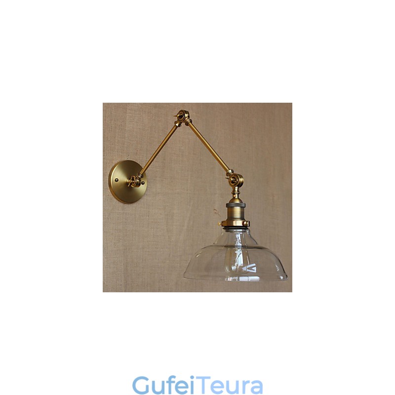 מנורת מעצבים בסגנון LOFT מודרנית זכוכית ברונזה בית קפה מנורת קיר דקורטיבית