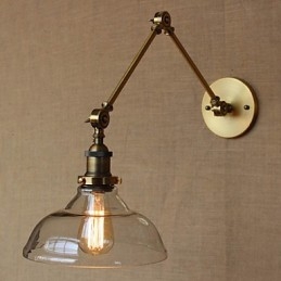 מנורת מעצבים בסגנון LOFT מודרנית זכוכית ברונזה בית קפה מנורת קיר דקורטיבית