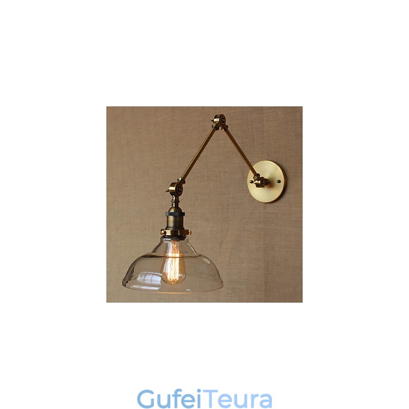 מנורת מעצבים בסגנון LOFT מודרנית זכוכית ברונזה בית קפה מנורת קיר דקורטיבית
