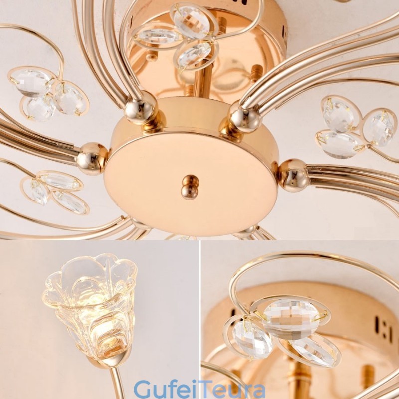 אורות אלומיניום אומנותיים עם גבישים