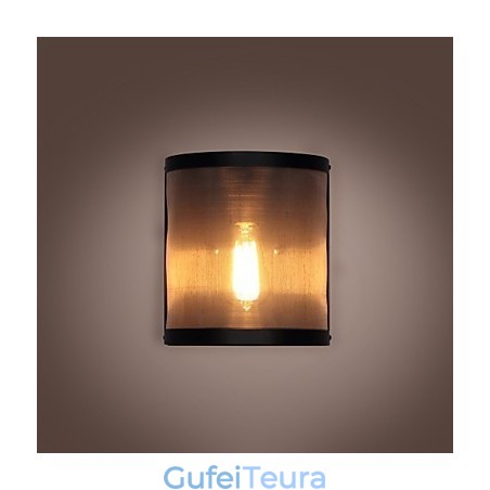 סגנון וינטג' פשטות פלדה רשת תיל ומתכת פמוט קיר סלון מסדרון עליית גג מוסך מרתף מנורת קיר