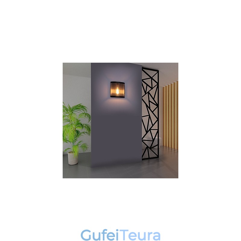 סגנון וינטג' פשטות פלדה רשת תיל ומתכת פמוט קיר סלון מסדרון עליית גג מוסך מרתף מנורת קיר