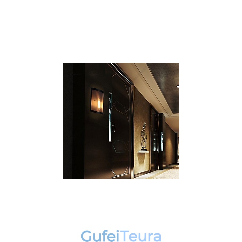 סגנון וינטג' פשטות פלדה רשת תיל ומתכת פמוט קיר סלון מסדרון עליית גג מוסך מרתף מנורת קיר