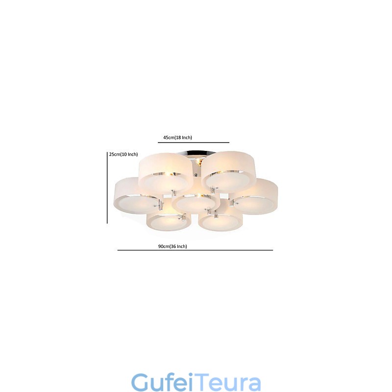 Flush Mount Modern Contemporary 7 אורות מתכת קלה לתקרה