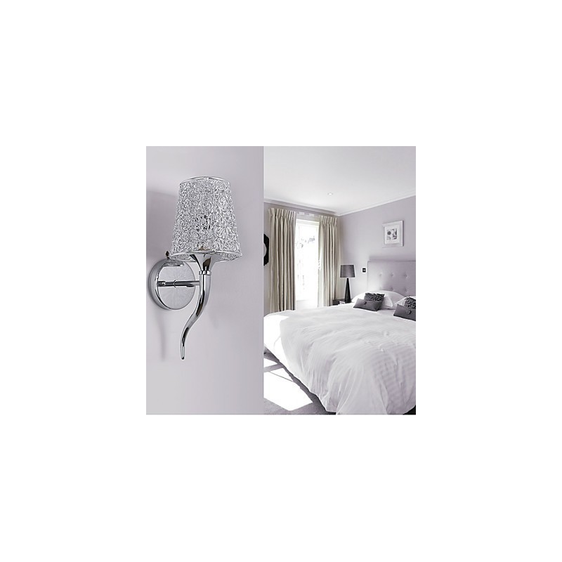 מנורה כסופה ליד המיטה מנורות קיר מנורות אינסטלציה מלכודת רקע מראה אור