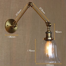 מדינה אמריקאית מילאנו נורדי ציפוי ברונזה זכוכית כפולה זרוע ארוכה זרוע של המרפסת קישוט קיר