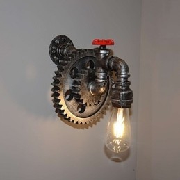 Creative Iron Bar מסעדה בר מעבר מנורת קיר מנורת קיר לופט ציוד תעשייתי אישיות לעשות את צינורות המים הישנים