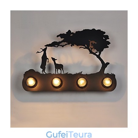 4 אורות אמריקן וילג' פסטורלי LOFT בסגנון חדר שינה מעבר ברזל מנורות קיר רטרו