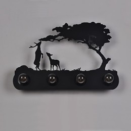 4 אורות אמריקן וילג' פסטורלי LOFT בסגנון חדר שינה מעבר ברזל מנורות קיר רטרו