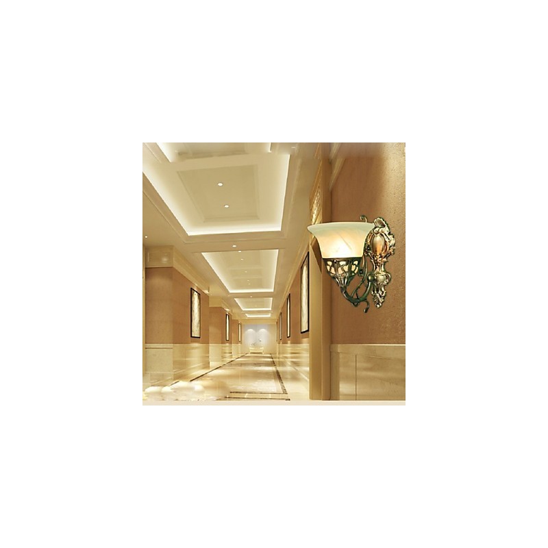 מנורות קיר אירופאיות ציפוי חומר מתכת תאורה ברונזה עם ליד המיטה סלון מראה קדמית מרפסת מנורת