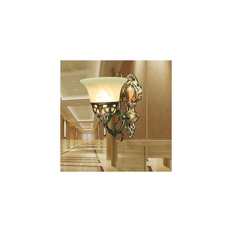 מנורות קיר אירופאיות ציפוי חומר מתכת תאורה ברונזה עם ליד המיטה סלון מראה קדמית מרפסת מנורת