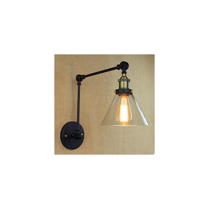 שחור מטומטם שחזור דרכים עתיקות מסעדה כפרית בית קפה קישוט מנורת קיר זכוכית