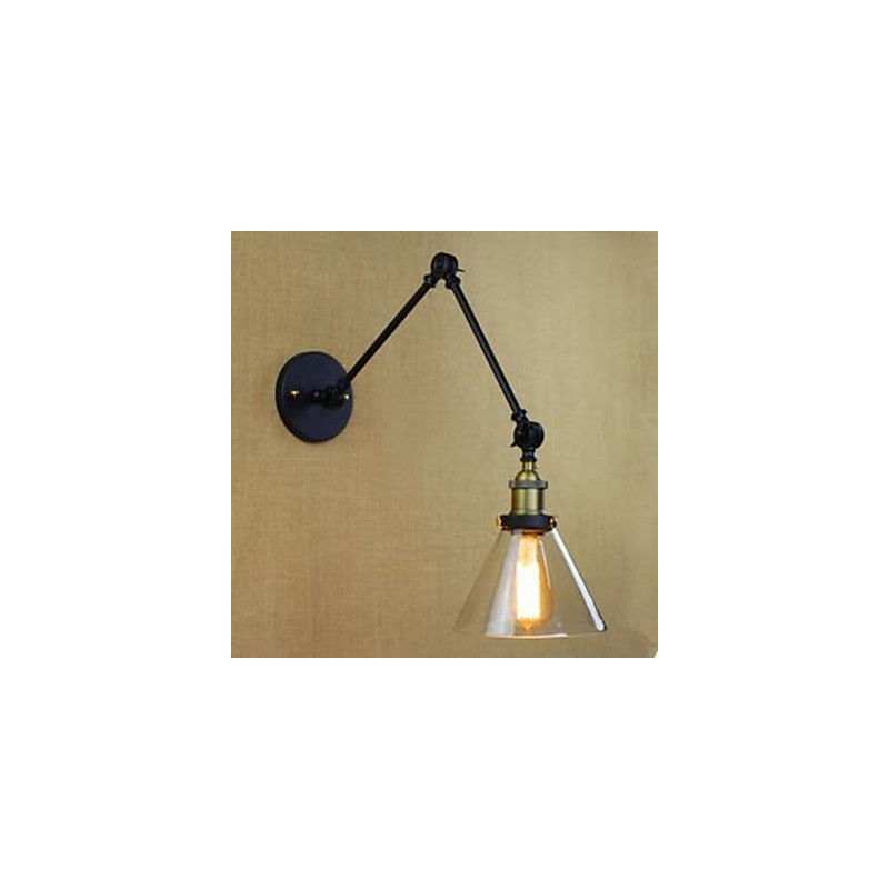 שחור מטומטם שחזור דרכים עתיקות מסעדה כפרית בית קפה קישוט מנורת קיר זכוכית