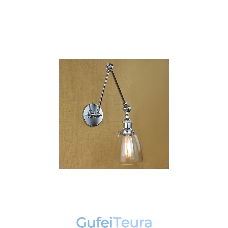 זכוכית כרום זרוע כפולה מתכוונן בר כסף KTV ליד המיטה מסעדה קיר חדר מלון