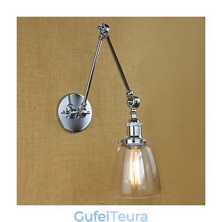 זכוכית כרום זרוע כפולה מתכוונן בר כסף KTV ליד המיטה מסעדה קיר חדר מלון