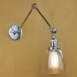 זכוכית כרום זרוע כפולה מתכוונן בר כסף KTV ליד המיטה מסעדה קיר חדר מלון