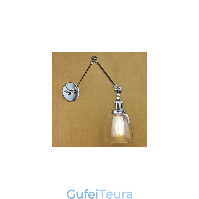 זכוכית כרום זרוע כפולה מתכוונן בר כסף KTV ליד המיטה מסעדה קיר חדר מלון