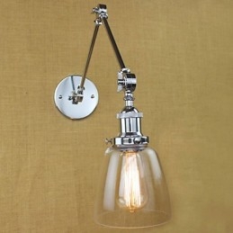 זכוכית כרום זרוע כפולה מתכוונן בר כסף KTV ליד המיטה מסעדה קיר חדר מלון