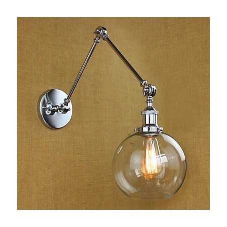 זכוכית כרום זרוע כפולה מתכוונן בר כסף KTV ליד המיטה מסעדה קיר חדר מלון