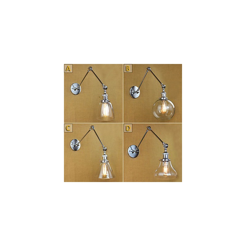 זכוכית כרום זרוע כפולה מתכוונן בר כסף KTV ליד המיטה מסעדה קיר חדר מלון