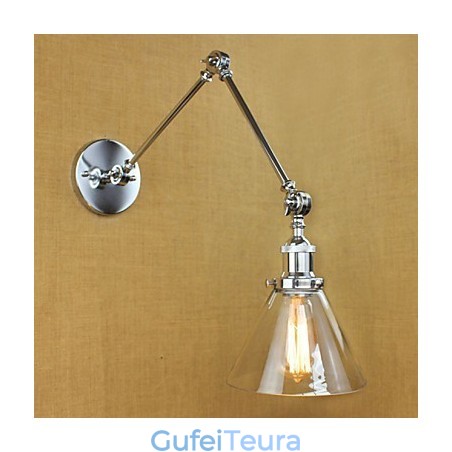 זכוכית כרום זרוע כפולה מתכוונן בר כסף KTV ליד המיטה מסעדה קיר חדר מלון