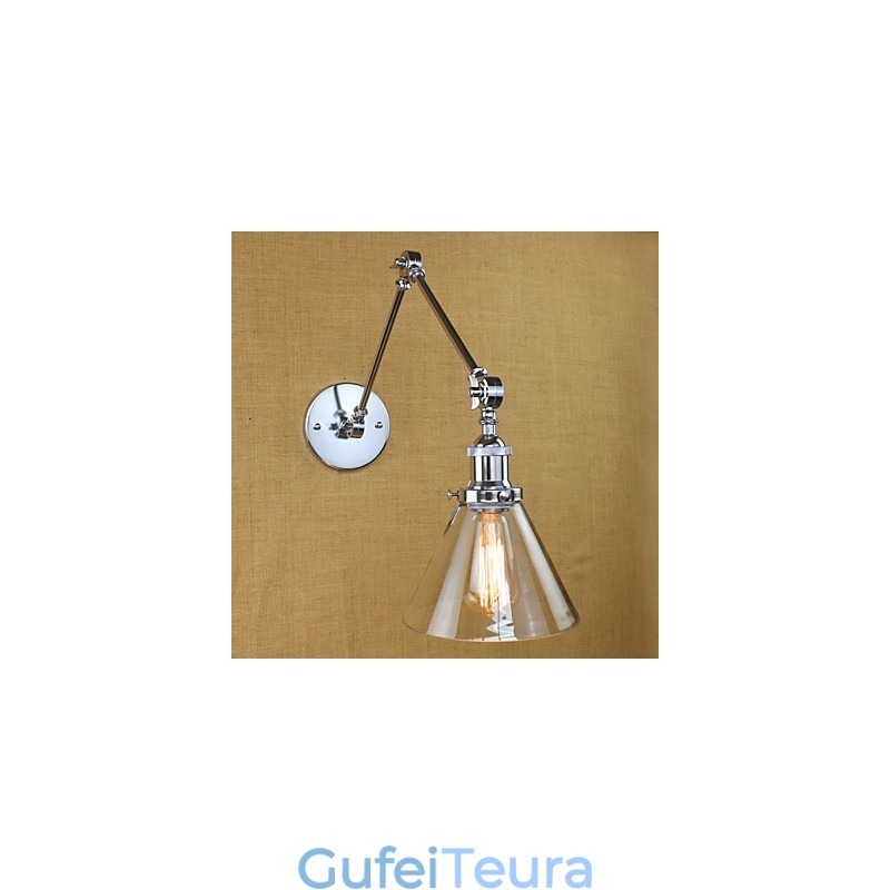 זכוכית כרום זרוע כפולה מתכוונן בר כסף KTV ליד המיטה מסעדה קיר חדר מלון