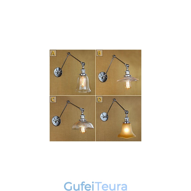 פמוטים קיר תאורת אמבטיה חיצונית קיר אורות קיר קריאה אורות קיר מודרני עכשווי זכוכית