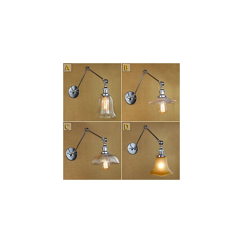 פמוטים קיר תאורת אמבטיה חיצונית קיר אורות קיר קריאה אורות קיר מודרני עכשווי זכוכית