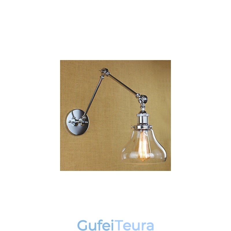 זכוכית כרום זרוע כפולה מתכוונן בר כסף KTV ליד המיטה מסעדה קיר חדר מלון