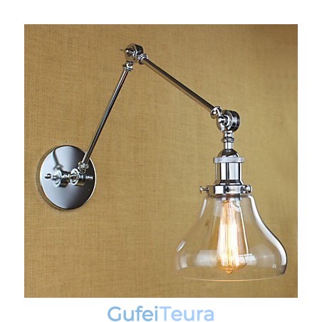 זכוכית כרום זרוע כפולה מתכוונן בר כסף KTV ליד המיטה מסעדה קיר חדר מלון