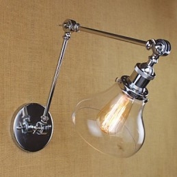 זכוכית כרום זרוע כפולה מתכוונן בר כסף KTV ליד המיטה מסעדה קיר חדר מלון