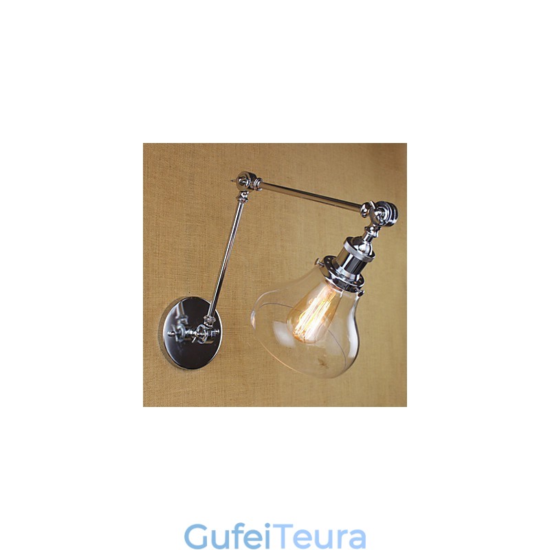 זכוכית כרום זרוע כפולה מתכוונן בר כסף KTV ליד המיטה מסעדה קיר חדר מלון