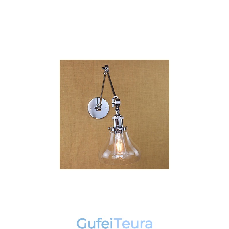 זכוכית כרום זרוע כפולה מתכוונן בר כסף KTV ליד המיטה מסעדה קיר חדר מלון