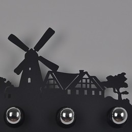 4 אורות אמריקן וילג' פסטורלי LOFT בסגנון חדר שינה מעבר ברזל מנורות קיר רטרו