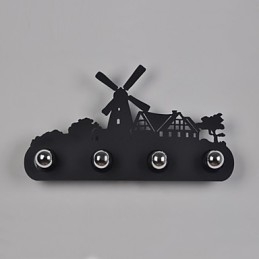 4 אורות אמריקן וילג' פסטורלי LOFT בסגנון חדר שינה מעבר ברזל מנורות קיר רטרו