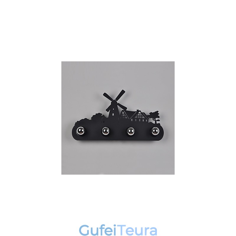 4 אורות אמריקן וילג' פסטורלי LOFT בסגנון חדר שינה מעבר ברזל מנורות קיר רטרו