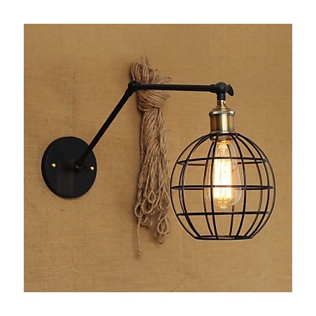 פמוטי קיר אורות נדנדה קריאה אורות קיר מיני סטייל כפרי לודג' מתכת