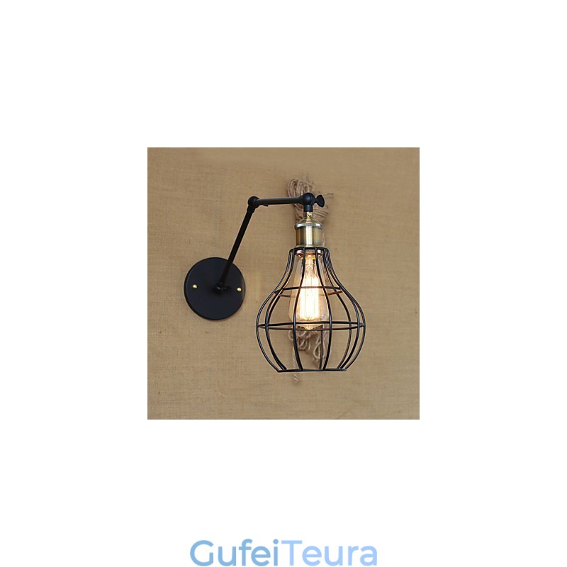 פמוטי קיר אורות נדנדה קריאה מנורות קיר מיני סטייל כפרי לודג' מתכת