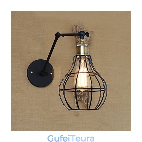 פמוטי קיר אורות נדנדה קריאה מנורות קיר מיני סטייל כפרי לודג' מתכת