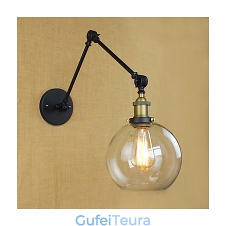 הזרוע הארוכה של קיר הזכוכית ברזל תעשייתי Creative טלסקופי חדר שינה רטרו נוסטלגי מסעדה מעבר מתקפל