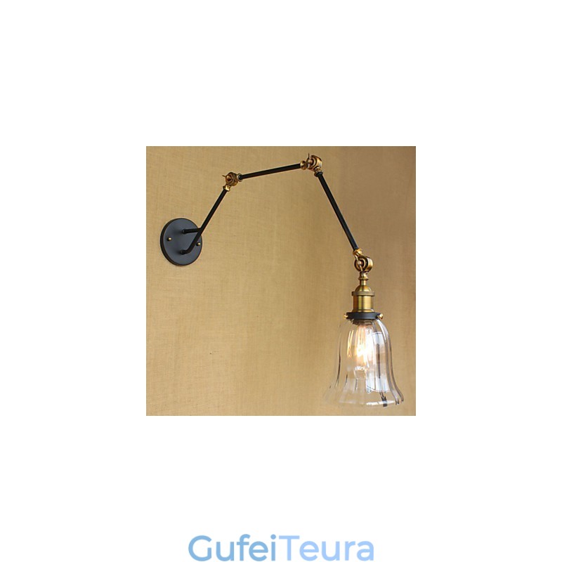 אמריקן קאנטרי פשוט רטרו אהיל זכוכית שלוש התאמת אורך קיר צינור הזרוע הארוכה